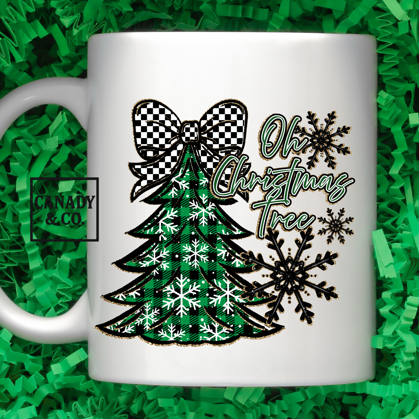 Christmas Tree Bow Green - 11oz Mug