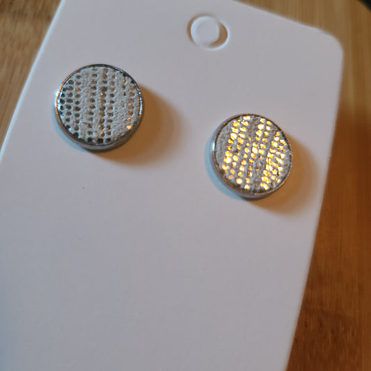 Silver Teztured Studded Earrings (Copy)