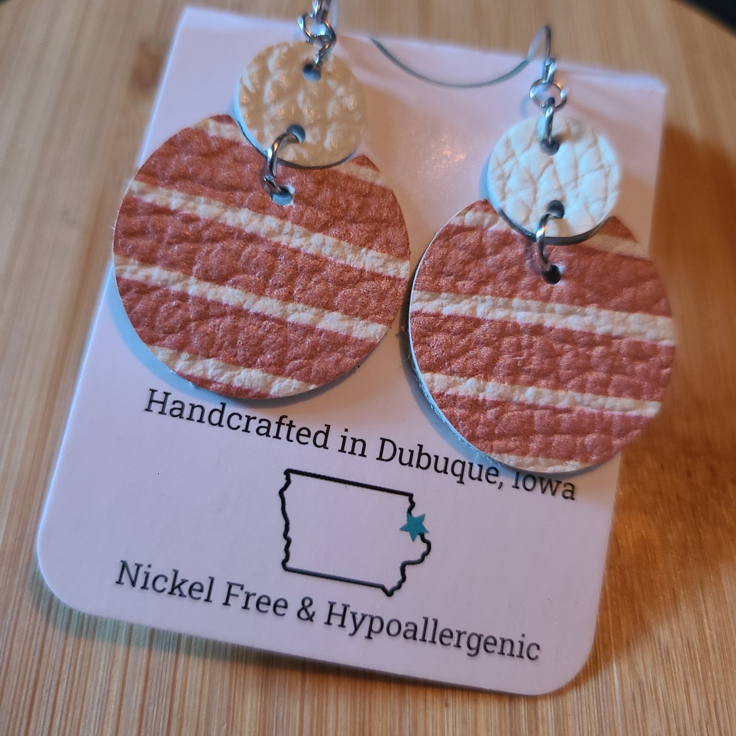 Dusty Rose Striped Earring