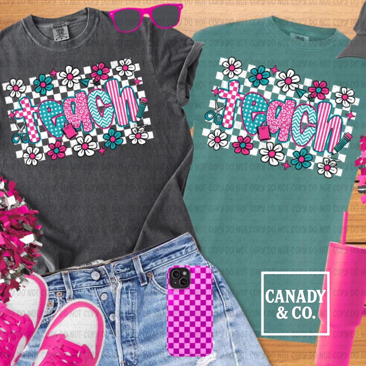 Floral Checker Teach