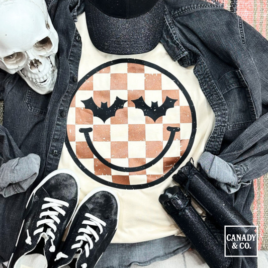 Checkered Halloween Happy Face