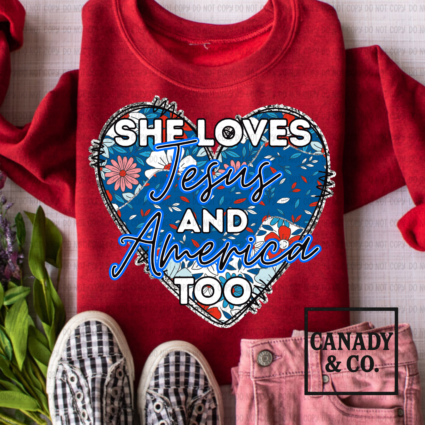 She Loves Jesus And America Too Graphic T Shirt