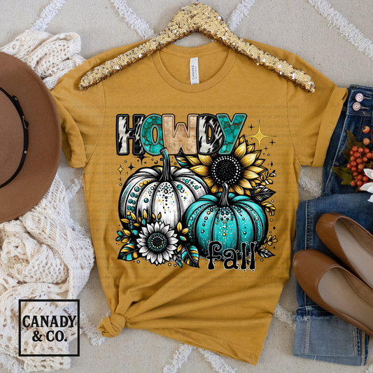 Howdy Fall Teal Pumpkins