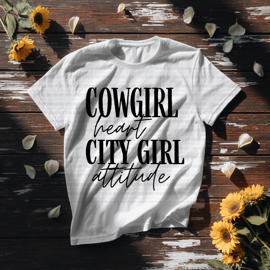 Cowgirl Heart, City Girl Attitude - Black Ink