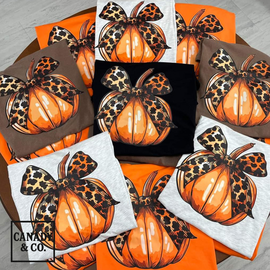 Leopard Bow Pumpkin