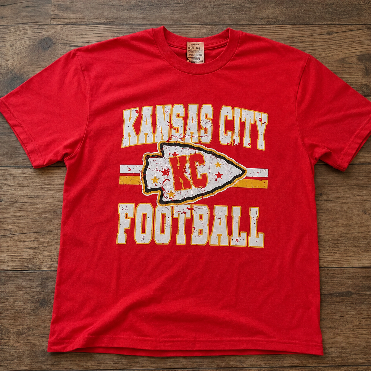 Red Grunge KC Shirt - Comfort Colors - Large