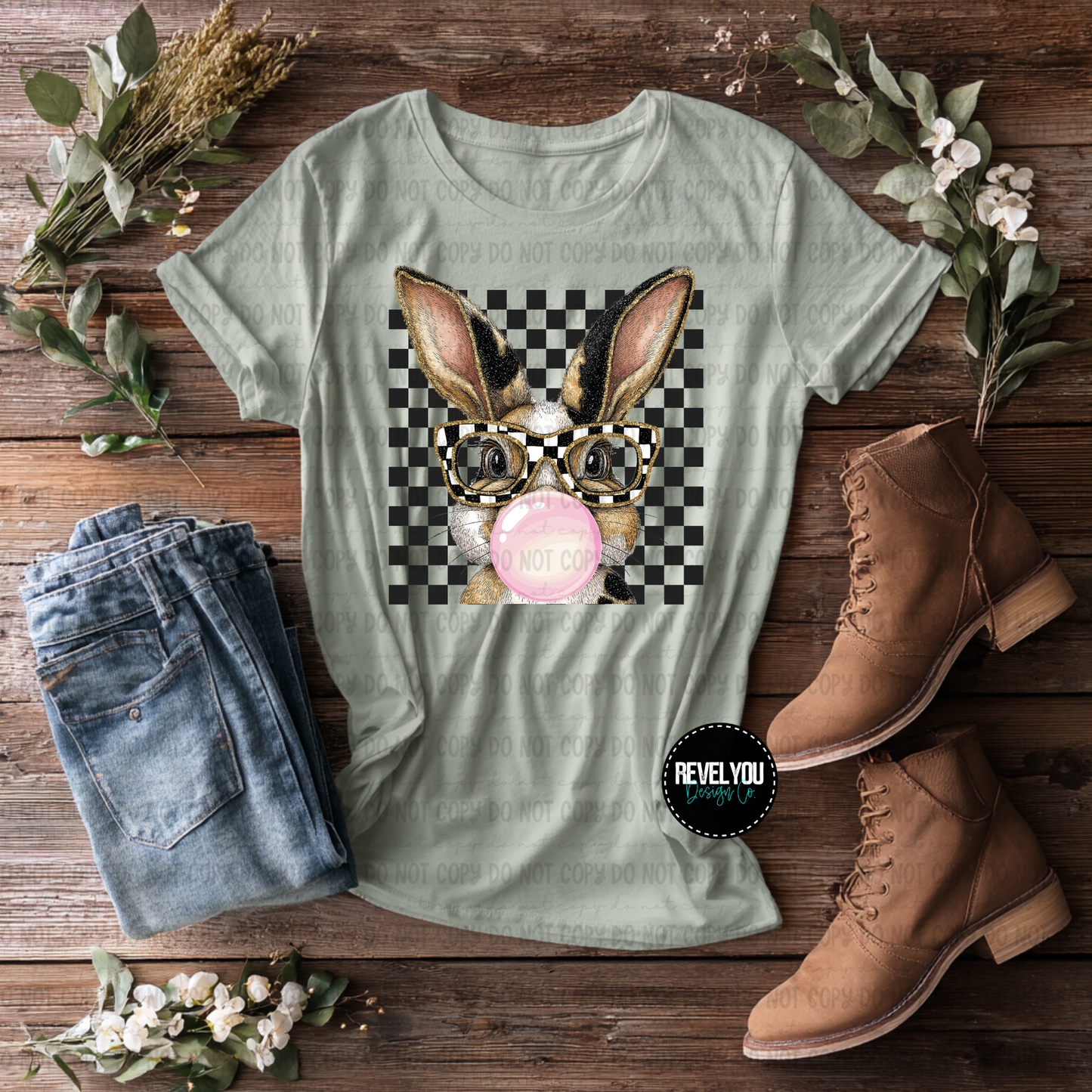 Checkered Bubble Gum Bunny